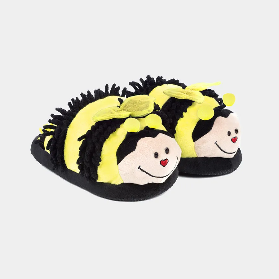 Just for Fun Plush Slippers - Bee (Yellow)