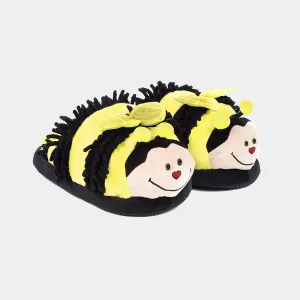 Just for Fun Plush Slippers - Bee (Yellow)