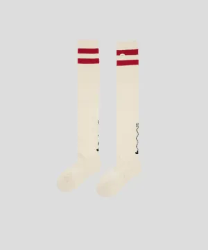 KANDINI Color Block Knee Socks - Cream