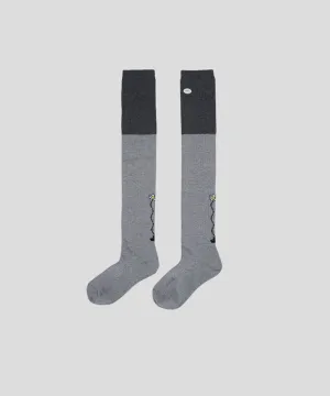 KANDINI Color Block Knee Socks - Gray