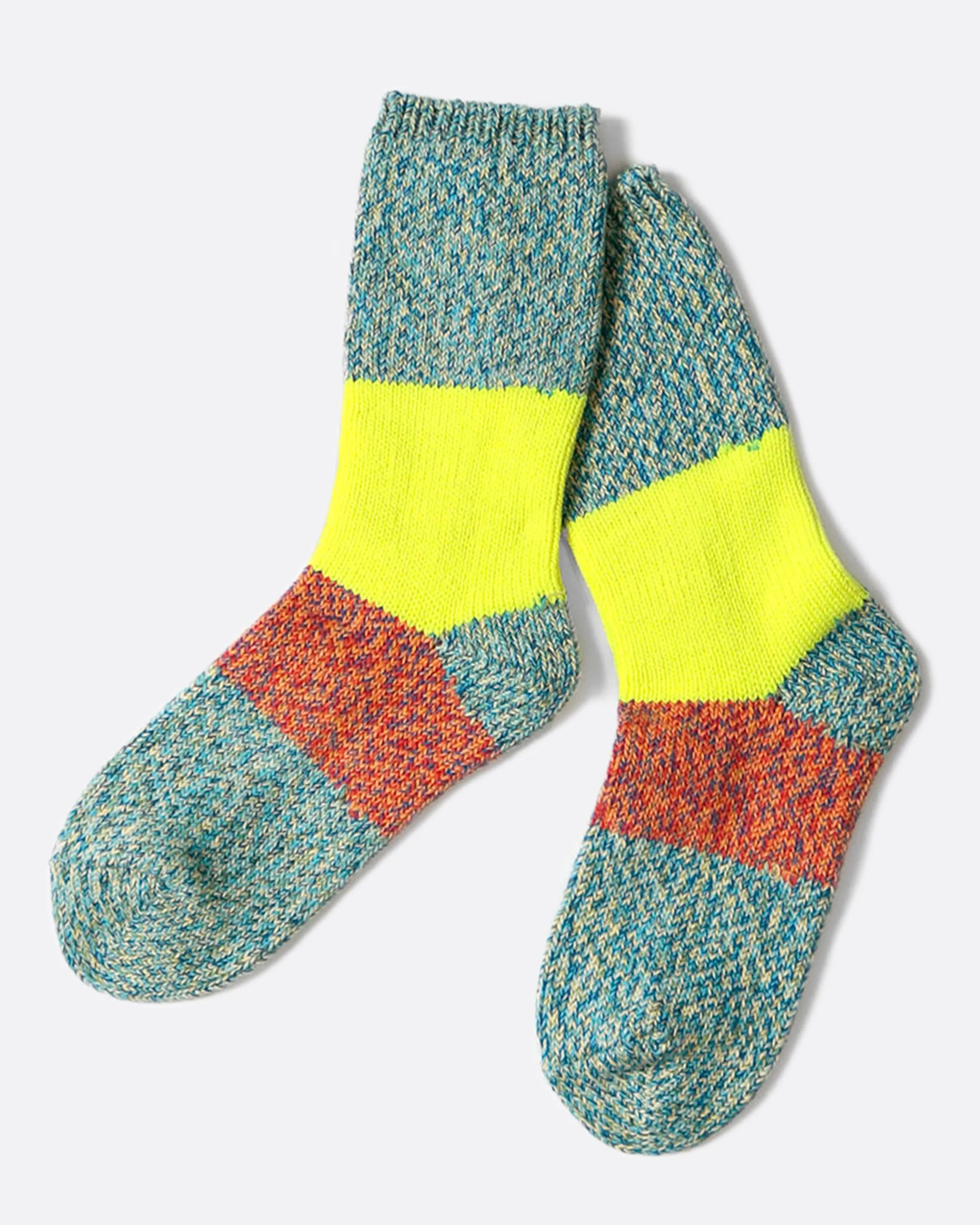 Kapital Neon Line Socks - Blue
