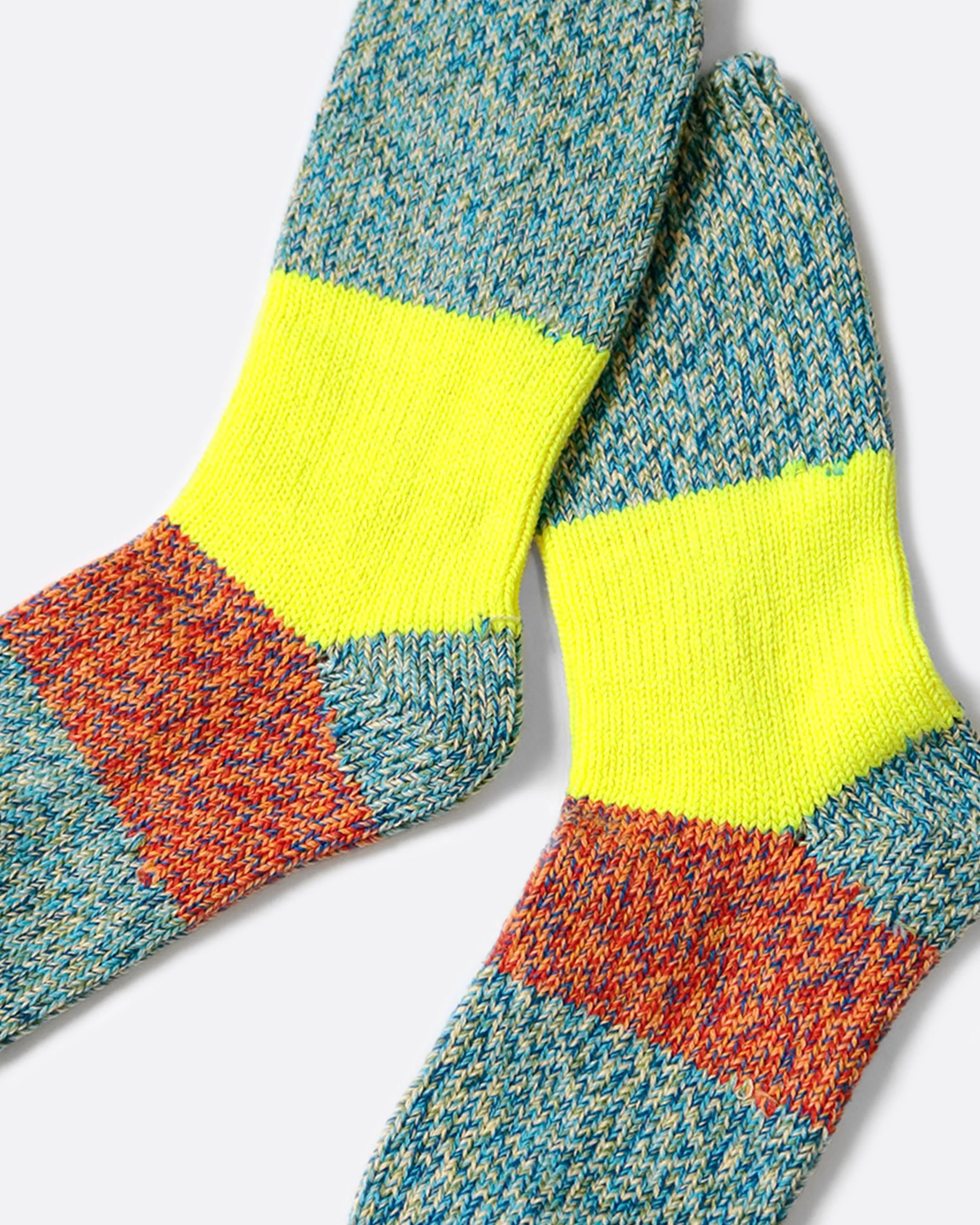Kapital Neon Line Socks - Blue