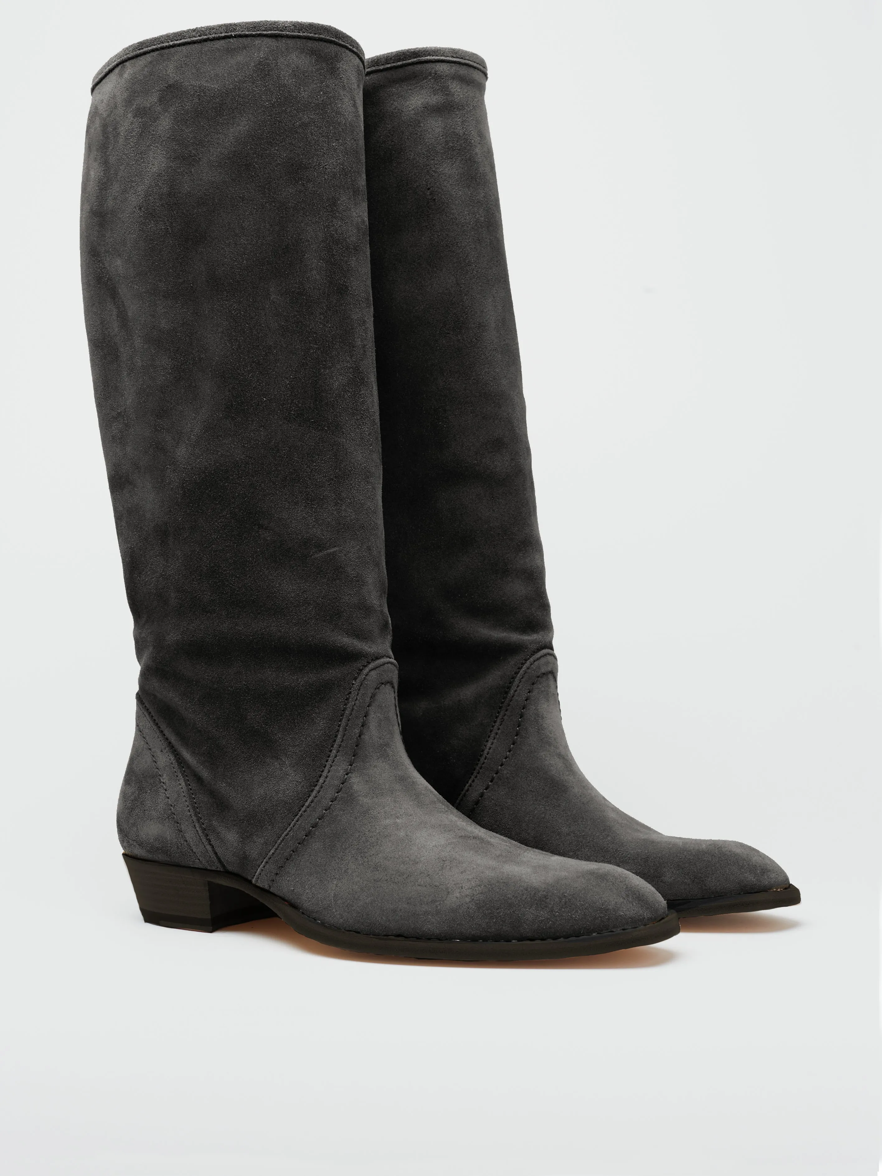 KEITH ROLL DOWN BOOTS IN BLACK SUEDE