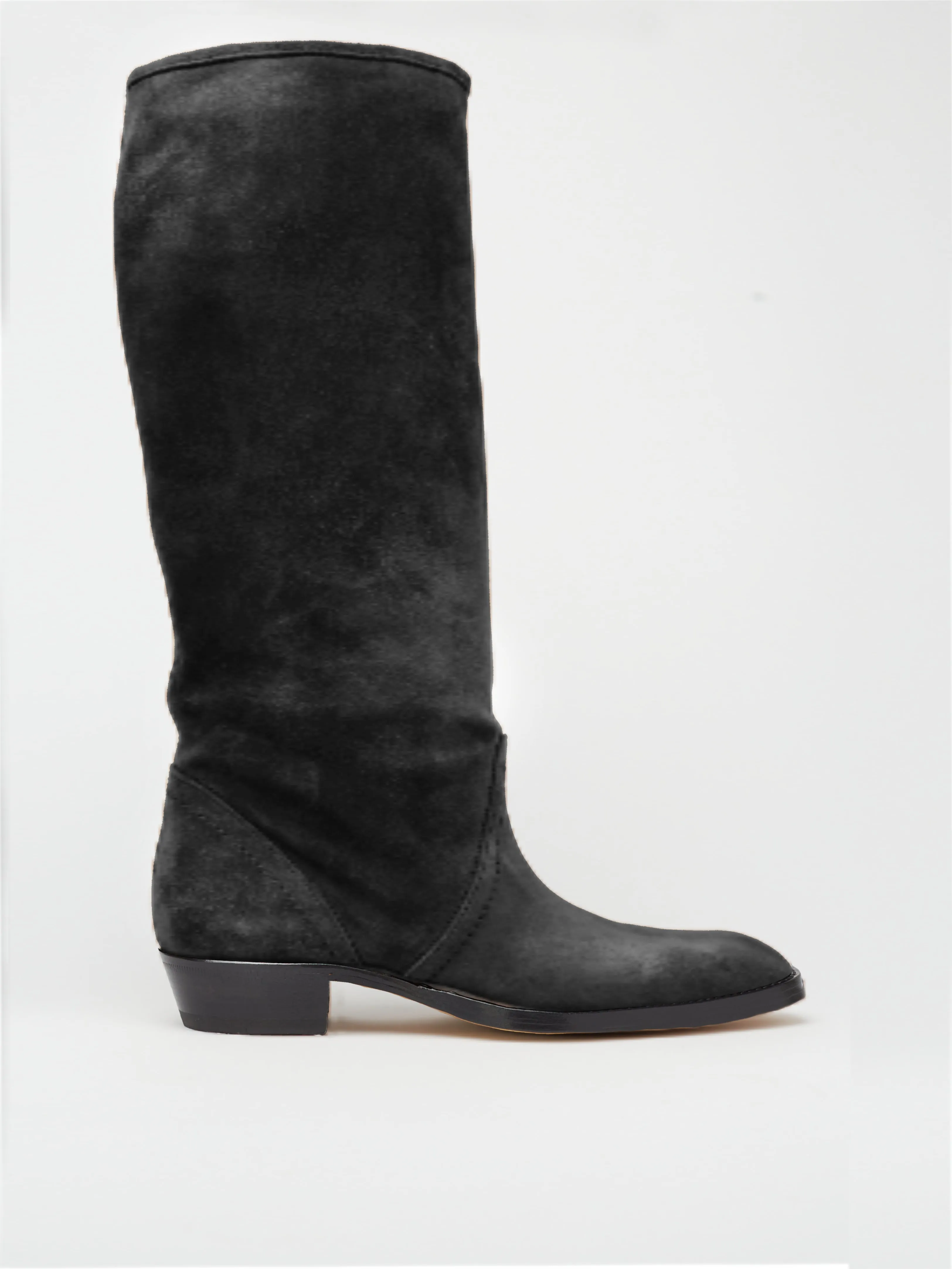 KEITH ROLL DOWN BOOTS IN BLACK SUEDE
