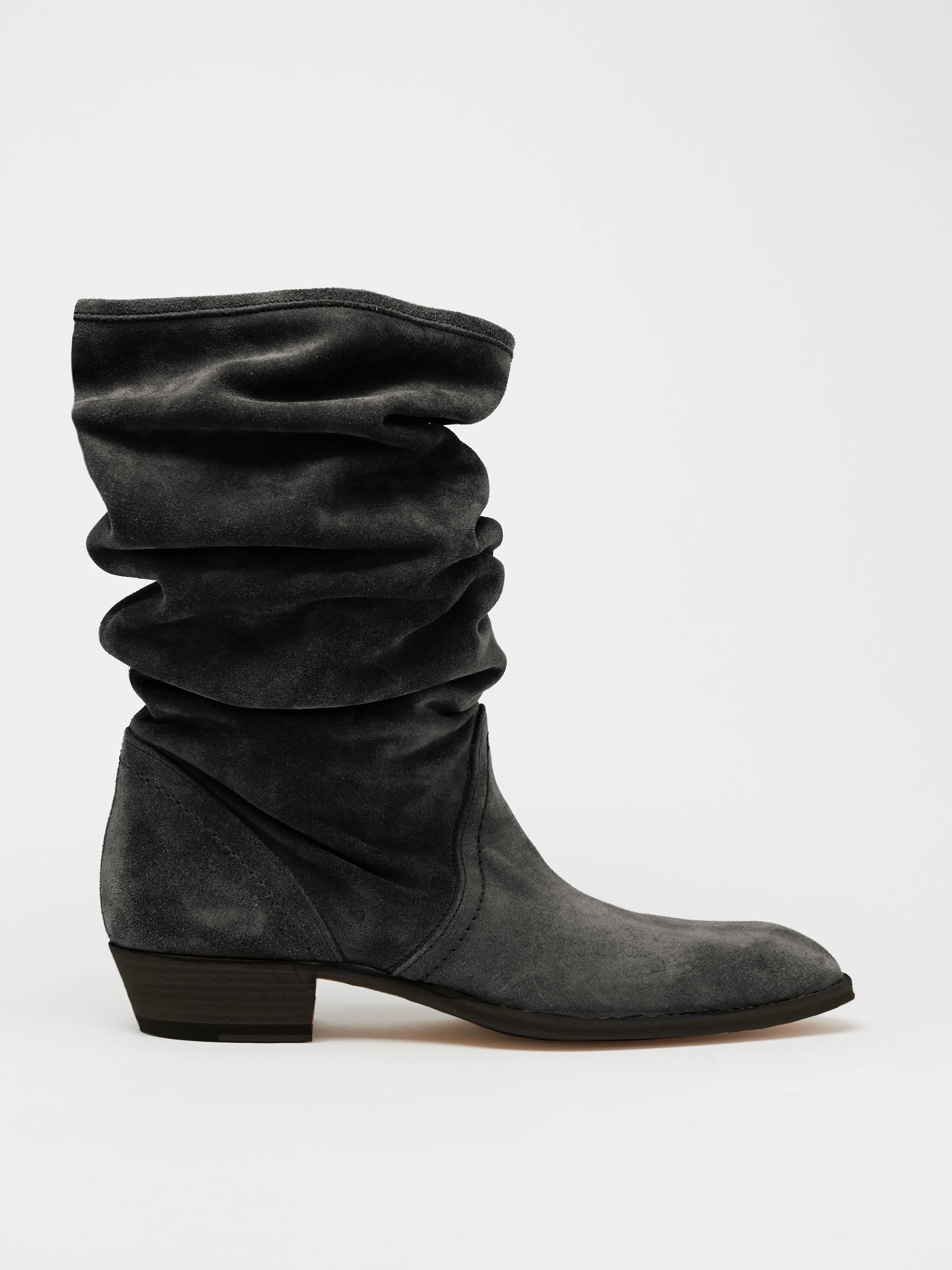 KEITH ROLL DOWN BOOTS IN BLACK SUEDE
