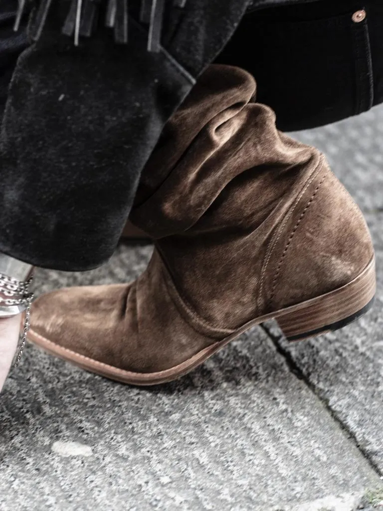 KEITH ROLL DOWN BOOTS IN BLACK SUEDE
