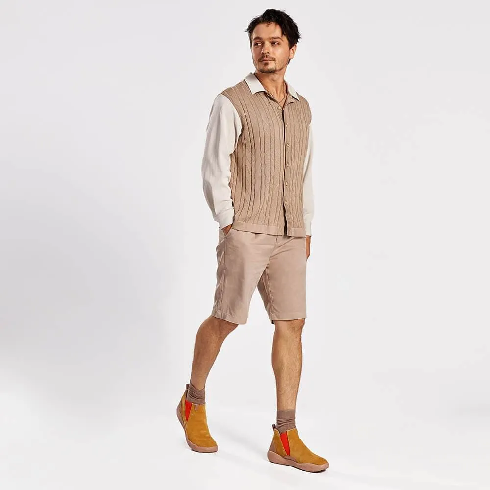 Khaki Cow Suede Boots Granada Men