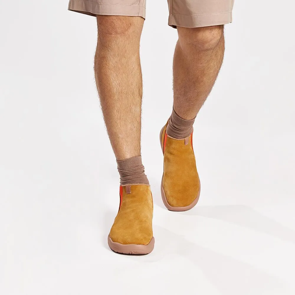 Khaki Cow Suede Boots Granada Men
