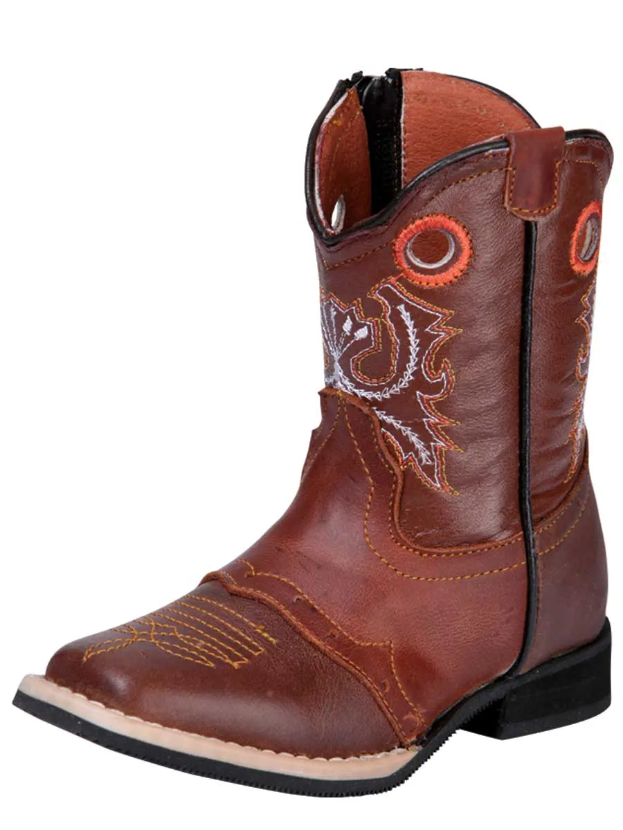 Kids - Botas Vaqueras Rodeo con Antifaz de Piel Genuina para Bebes 'El General' - ID: 26451