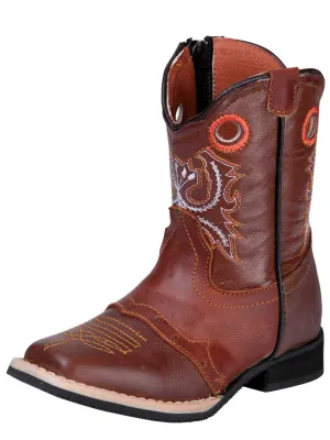 Kids - Botas Vaqueras Rodeo con Antifaz de Piel Genuina para Bebes 'El General' - ID: 26451