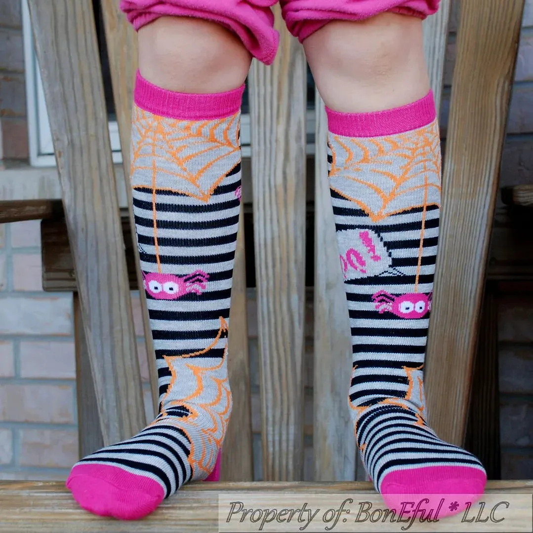 Knee Socks Kids 9-11 Halloween Sport Spider Web Kids