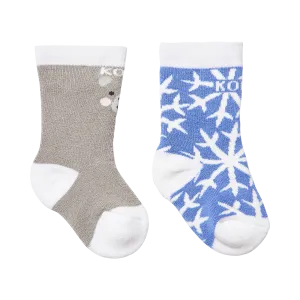 Kombi Adorable Twin Pack Infant Socks Icy Silky Blue