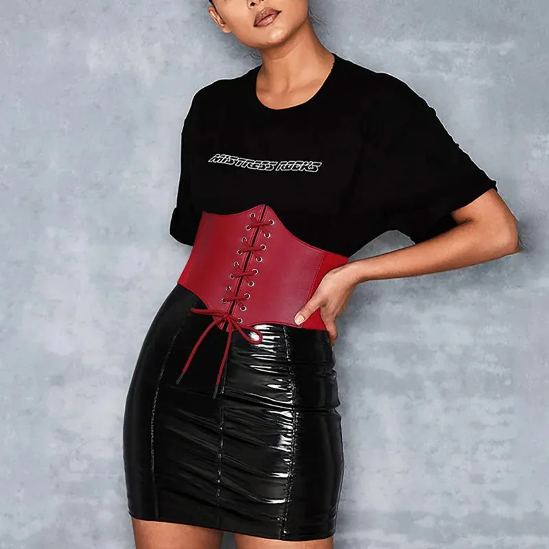 LaceLux™️  Women’s Elastic Costume Waist Belt: Lace-up Tied Waspie Corset Belts for Effortless Elegance