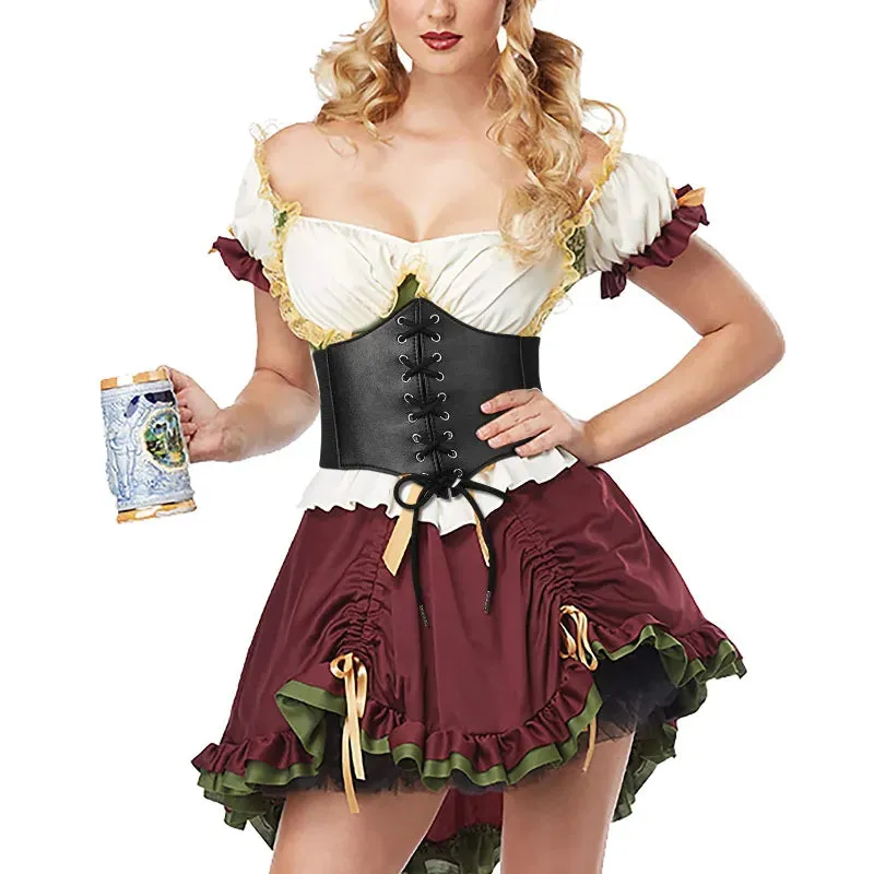 LaceLux™️  Women’s Elastic Costume Waist Belt: Lace-up Tied Waspie Corset Belts for Effortless Elegance
