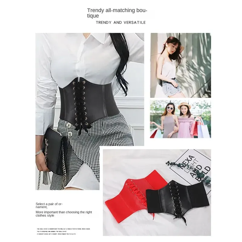 LaceLux™️  Women’s Elastic Costume Waist Belt: Lace-up Tied Waspie Corset Belts for Effortless Elegance
