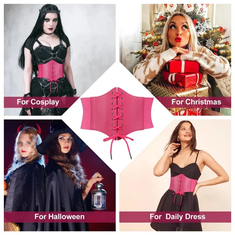 LaceLux™️  Women’s Elastic Costume Waist Belt: Lace-up Tied Waspie Corset Belts for Effortless Elegance
