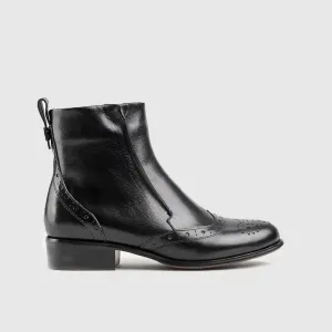 Leather Ankle Boots Black HA018