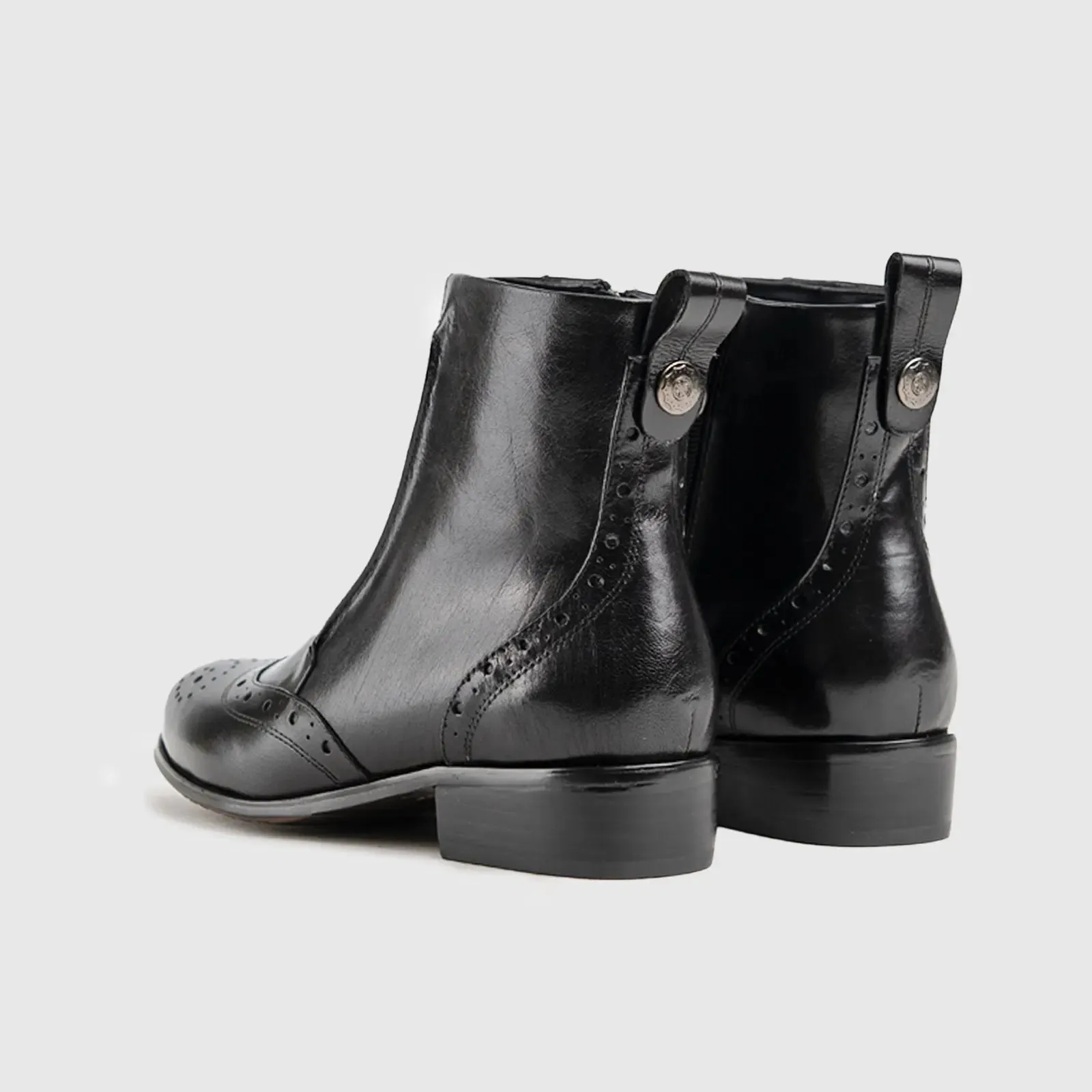 Leather Ankle Boots Black HA018