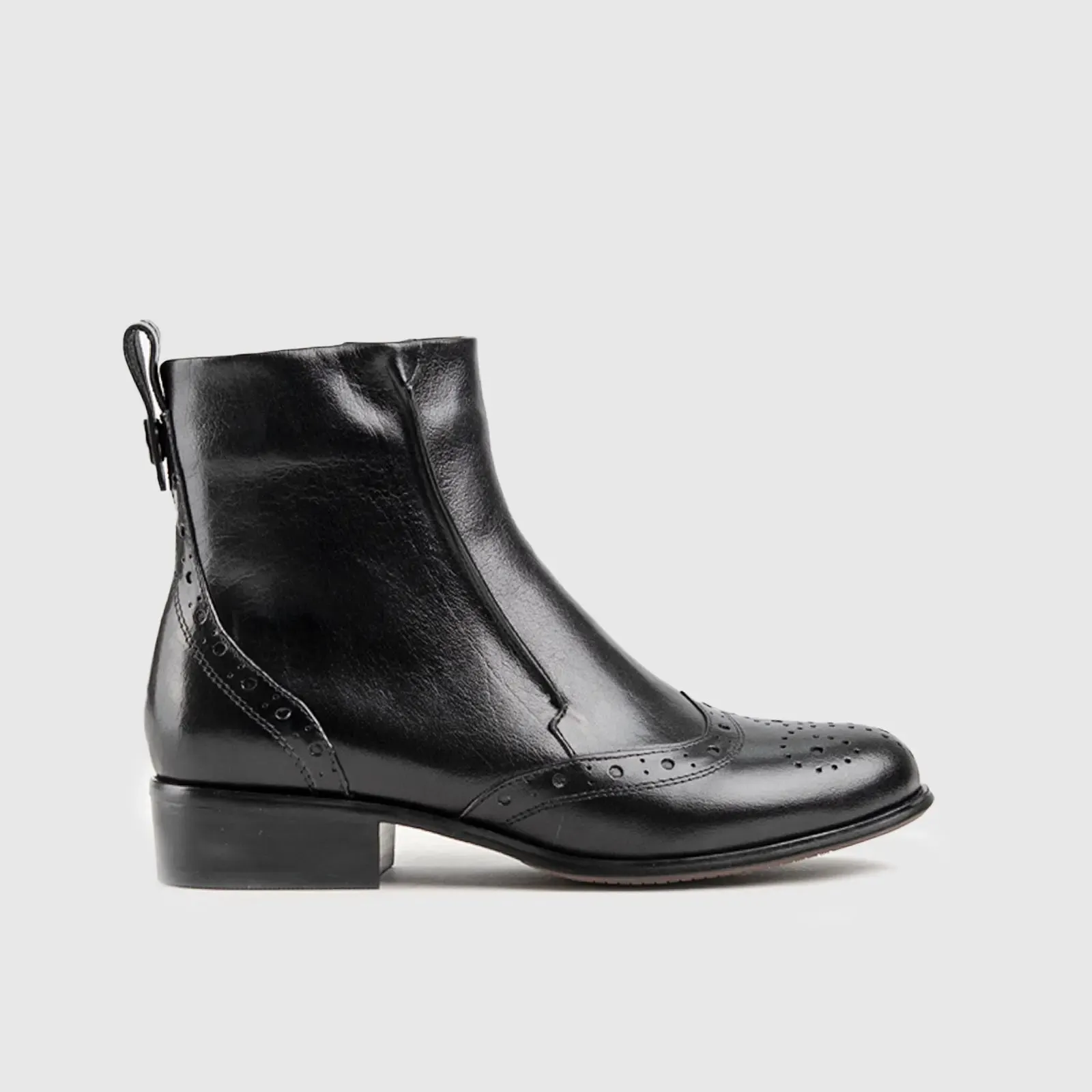Leather Ankle Boots Black HA018