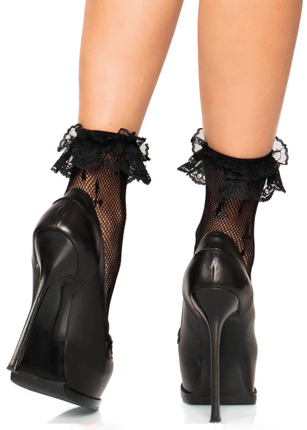 Leg Avenue Cross Ankle Socks Black