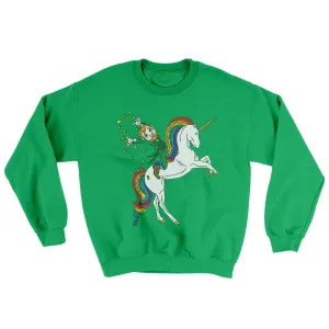 Leprechaun Unicorn Jockey Ugly Sweater