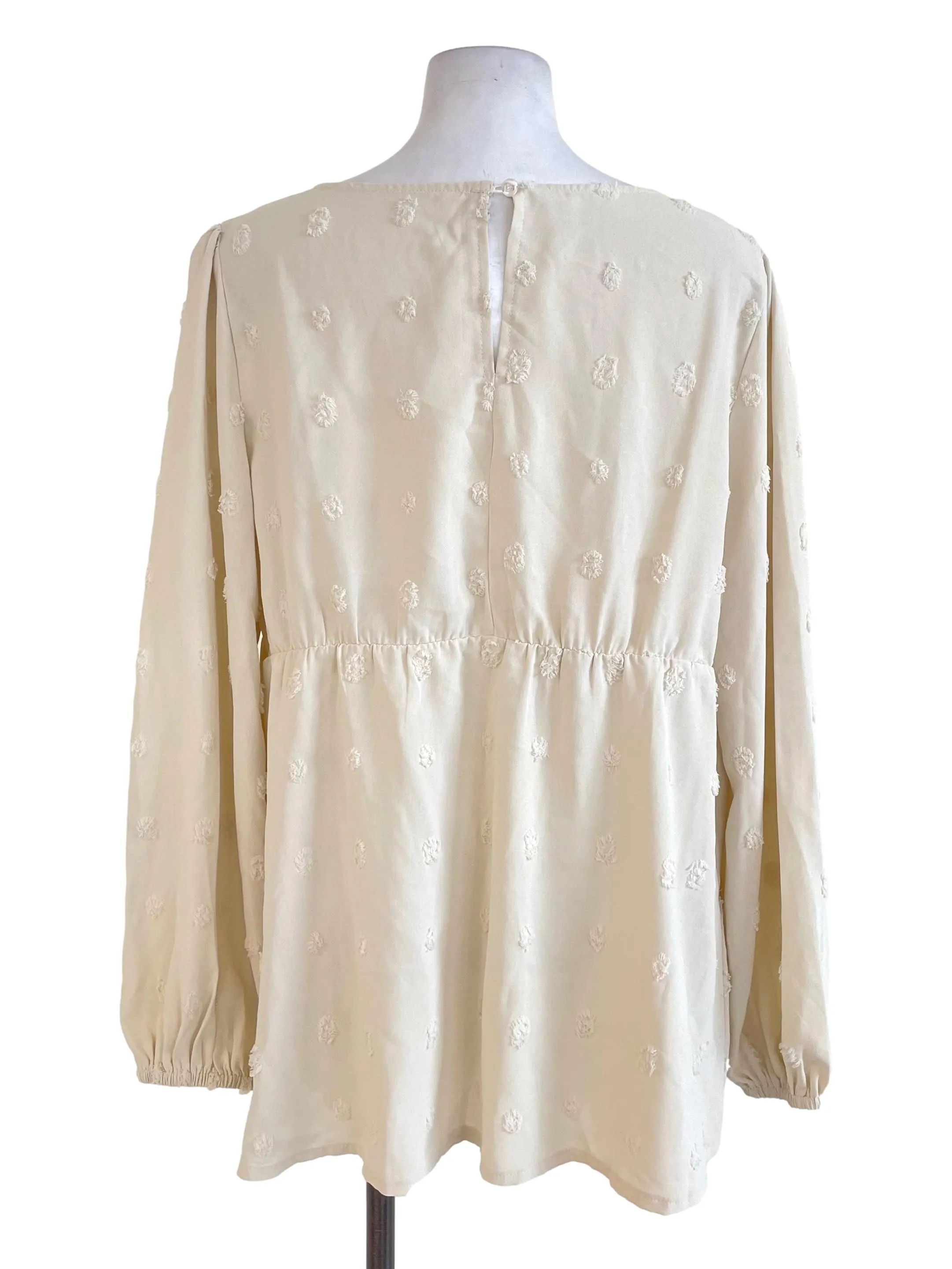 Light Beige Tiered Blouse
