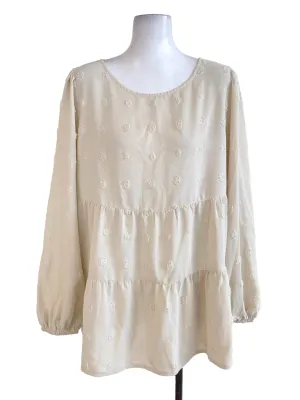 Light Beige Tiered Blouse
