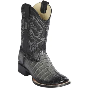 Los Altos Boots - Mens Dress Cowboy Boot - Low Priced Grey Caiman Boots- in Grey