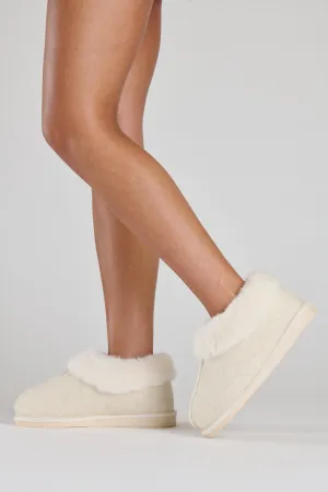 Lulabay ladies cosy mule slippers Beige