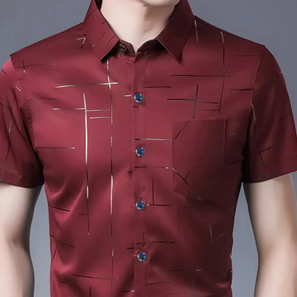 LuxStyle Herren Seidiges Sommer Arbeitshemd