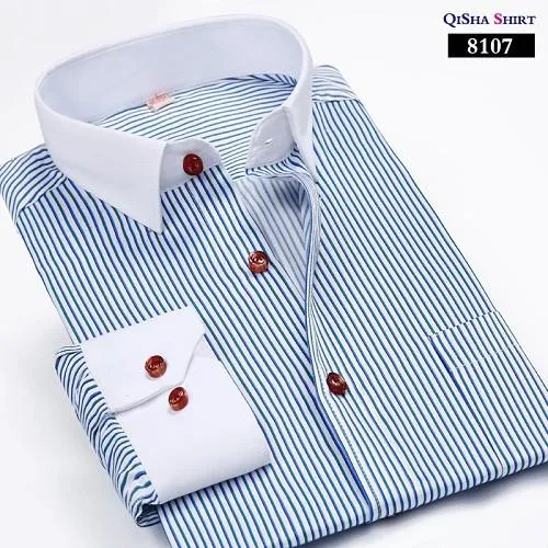 Luxury Striped Dress Shirt Up To 5XL