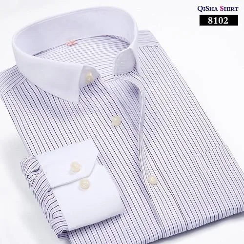 Luxury Striped Dress Shirt Up To 5XL