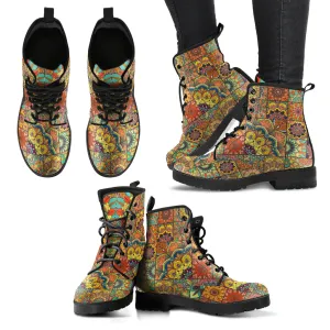 Mandala Pattern Women's Eco-Friendly Leather Boots