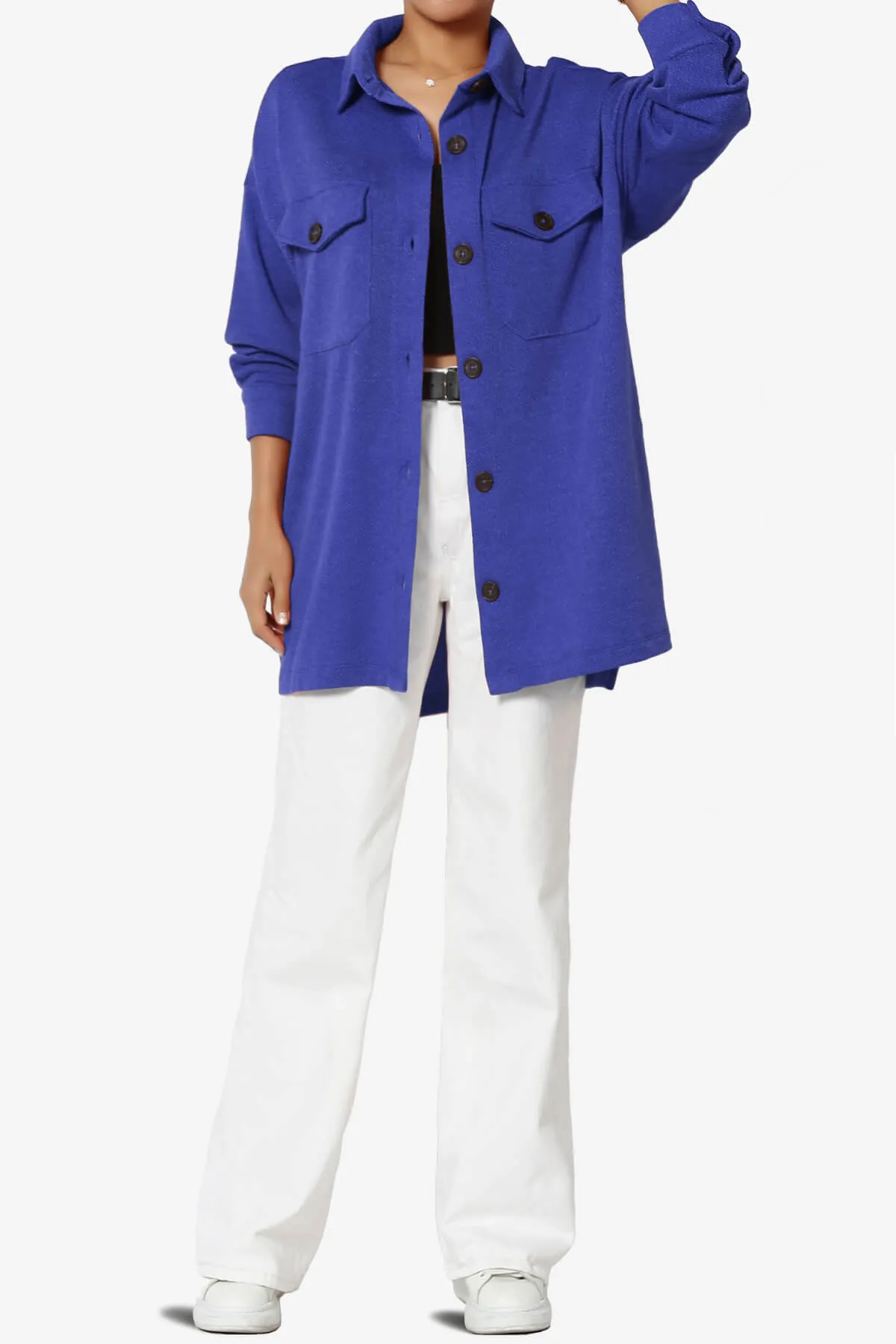 Matryx Jacquard Oversized Shirts Shacket PLUS