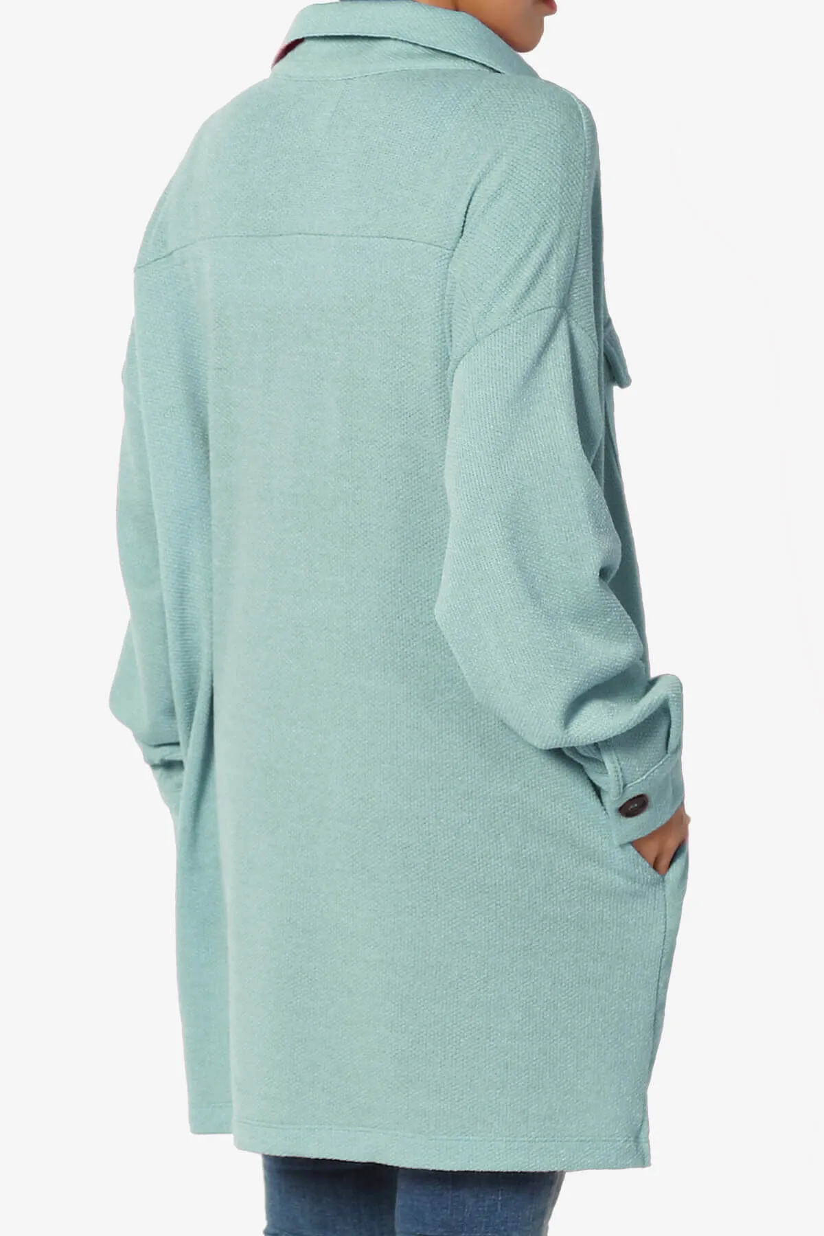 Matryx Jacquard Oversized Shirts Shacket PLUS