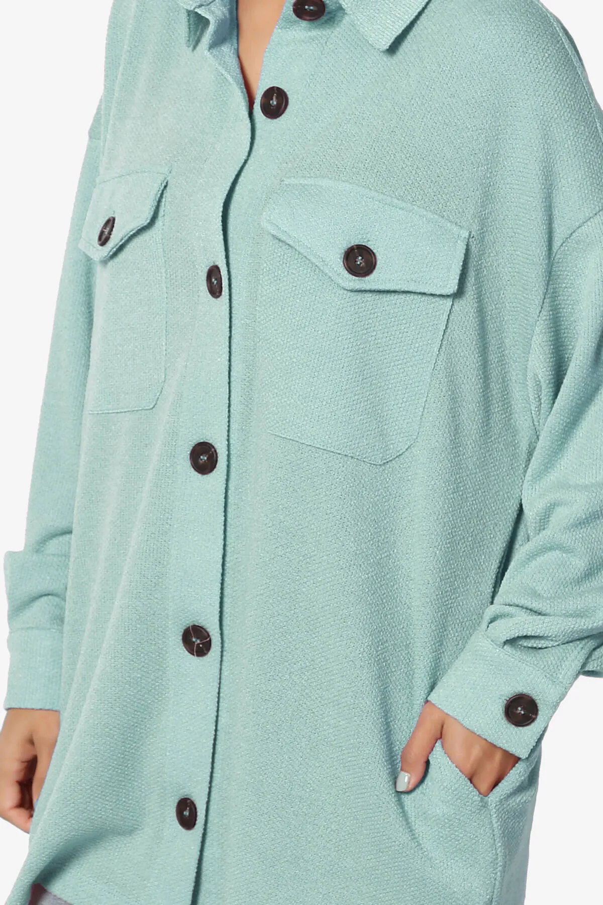Matryx Jacquard Oversized Shirts Shacket PLUS
