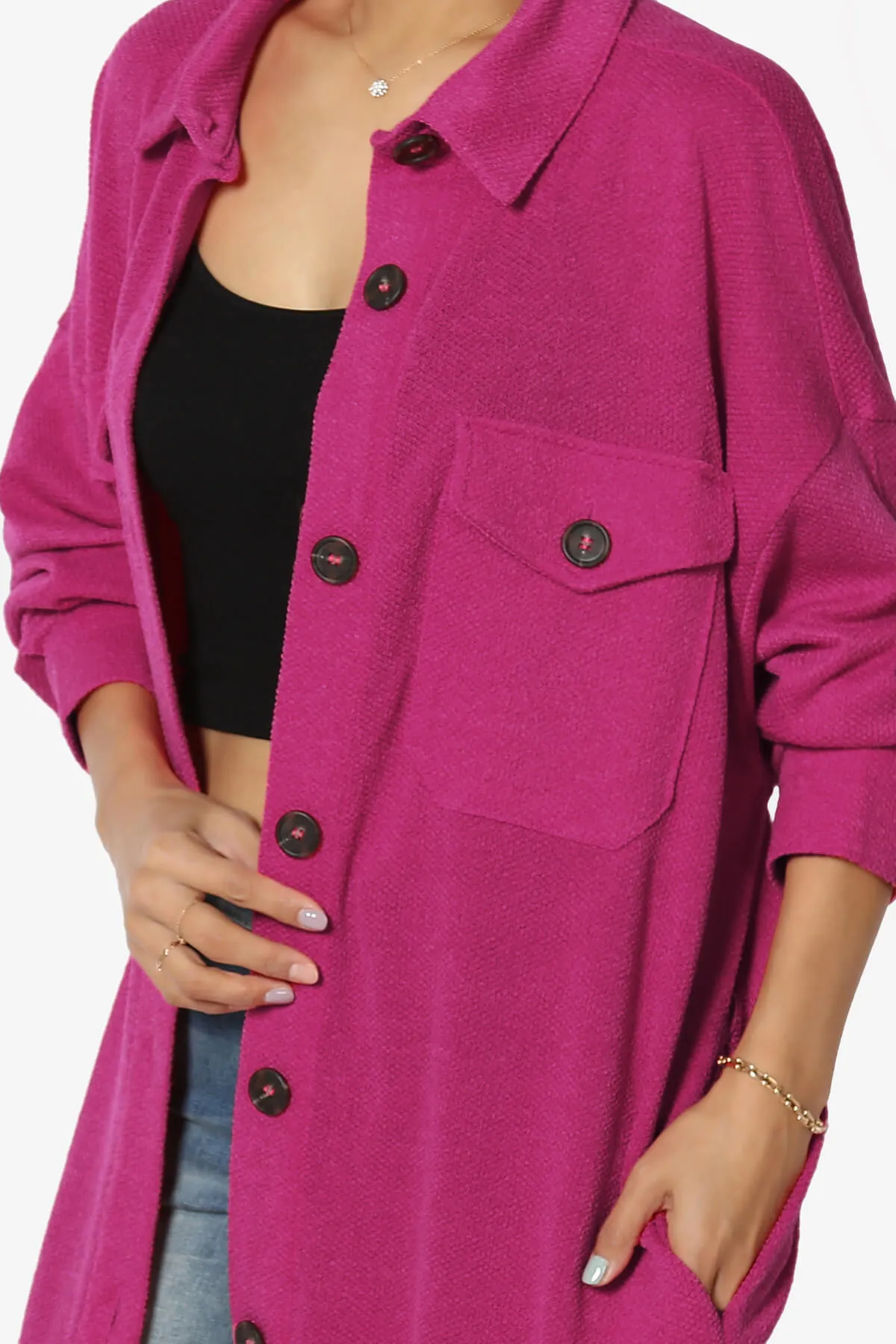 Matryx Jacquard Oversized Shirts Shacket PLUS