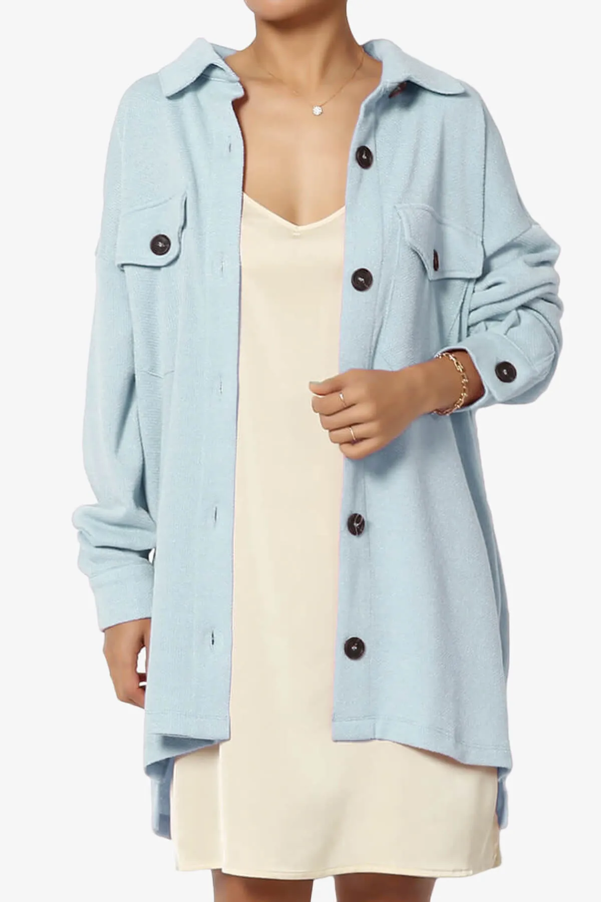 Matryx Jacquard Oversized Shirts Shacket PLUS