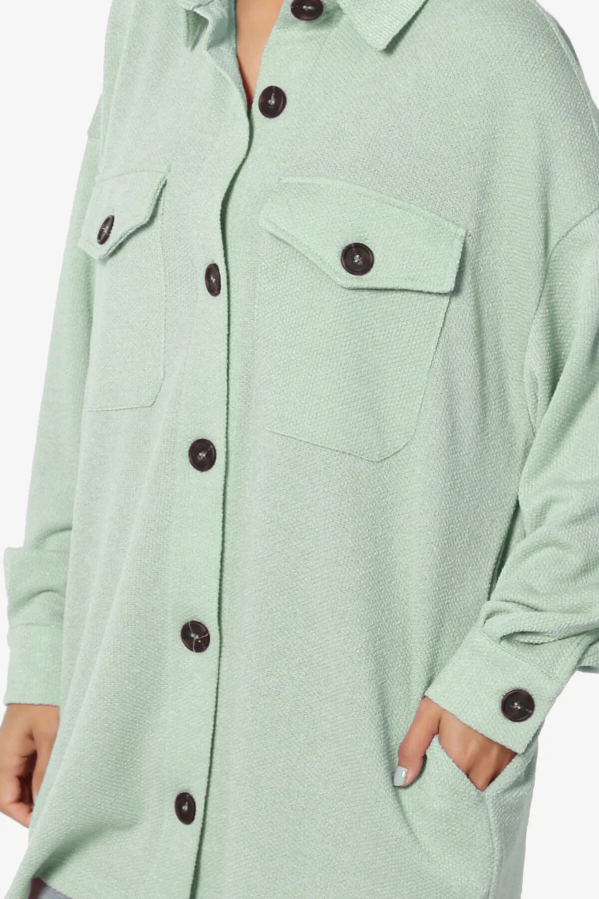 Matryx Jacquard Oversized Shirts Shacket PLUS