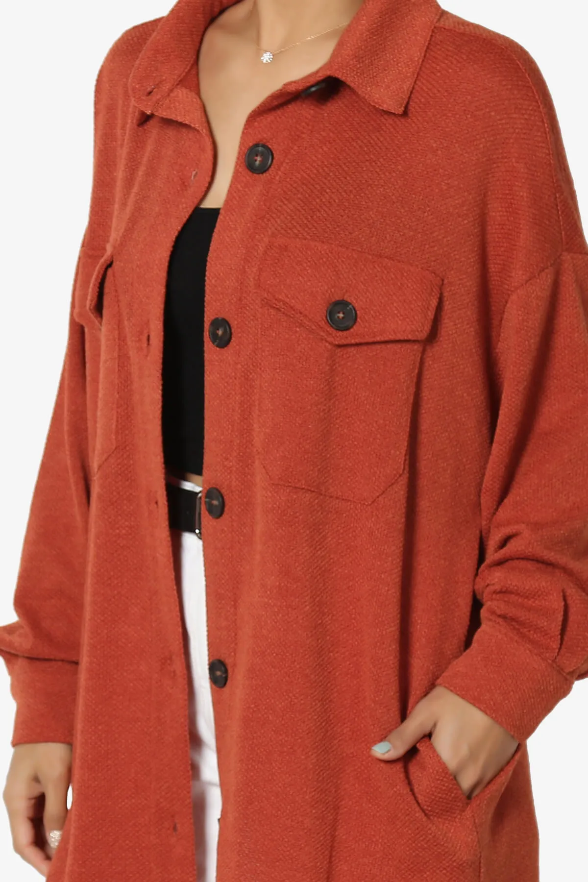 Matryx Jacquard Oversized Shirts Shacket PLUS