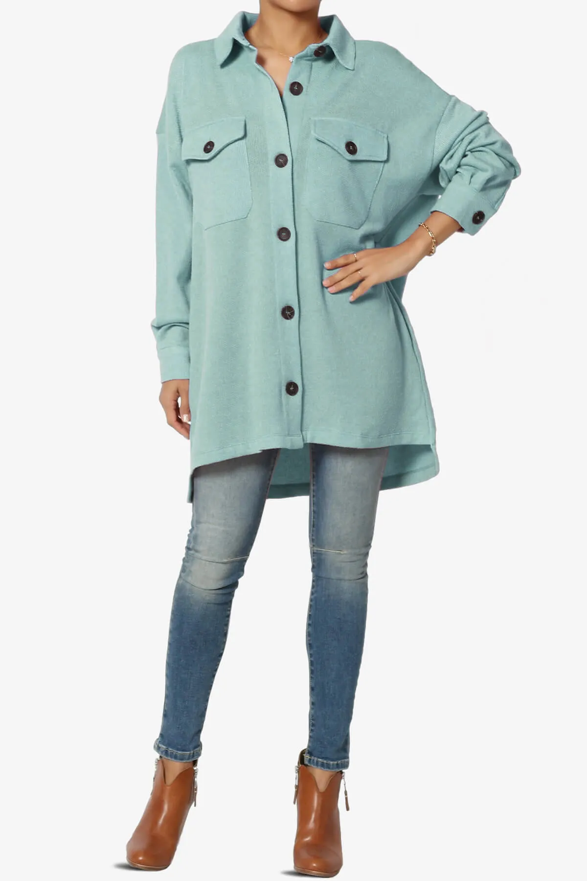 Matryx Jacquard Oversized Shirts Shacket PLUS