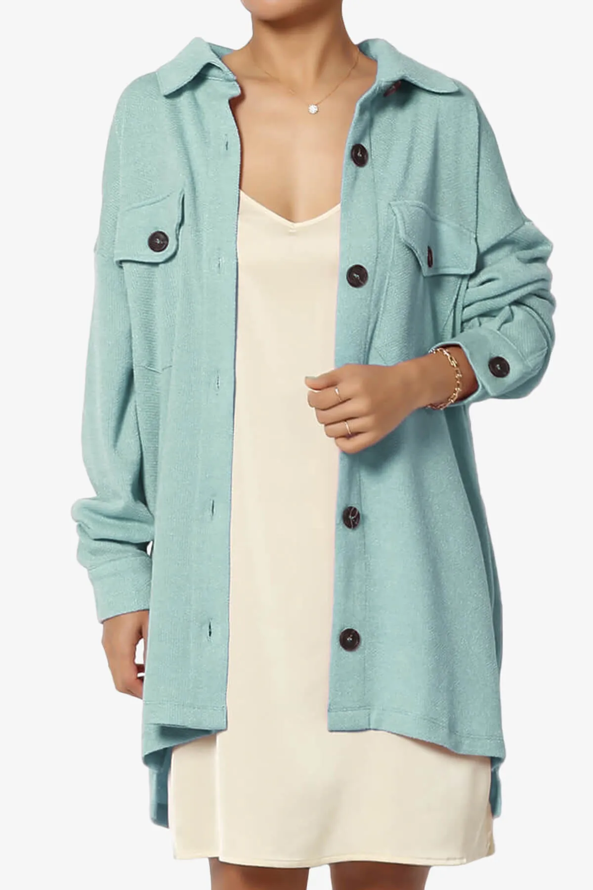 Matryx Jacquard Oversized Shirts Shacket PLUS