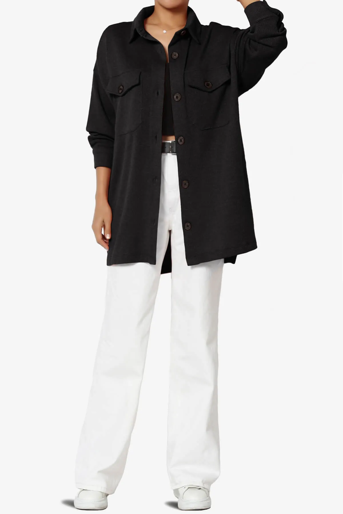 Matryx Jacquard Oversized Shirts Shacket PLUS