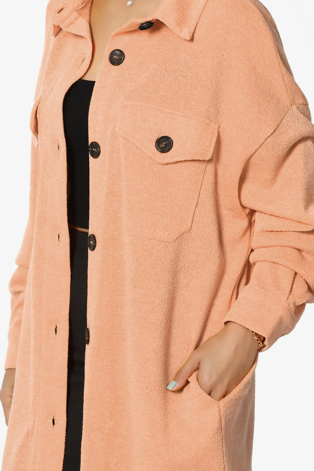 Matryx Jacquard Oversized Shirts Shacket PLUS