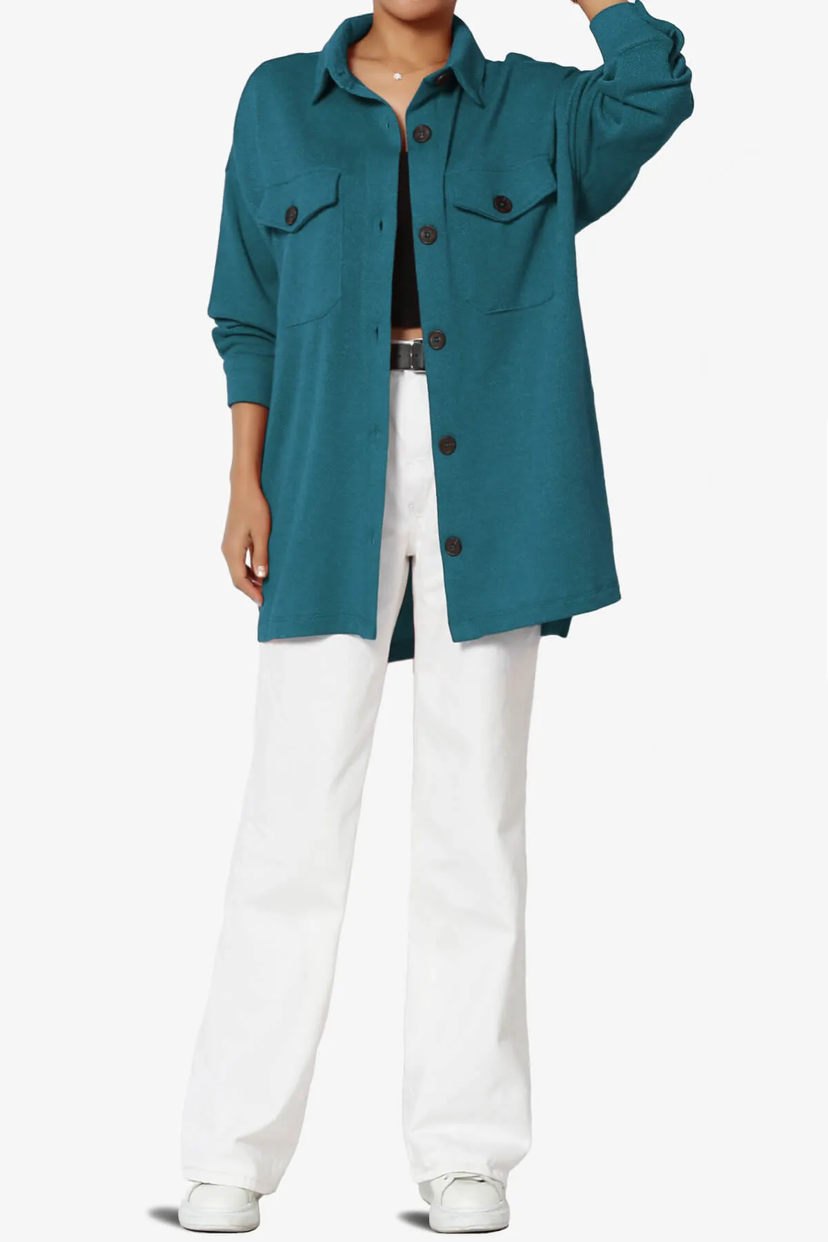 Matryx Jacquard Oversized Shirts Shacket PLUS