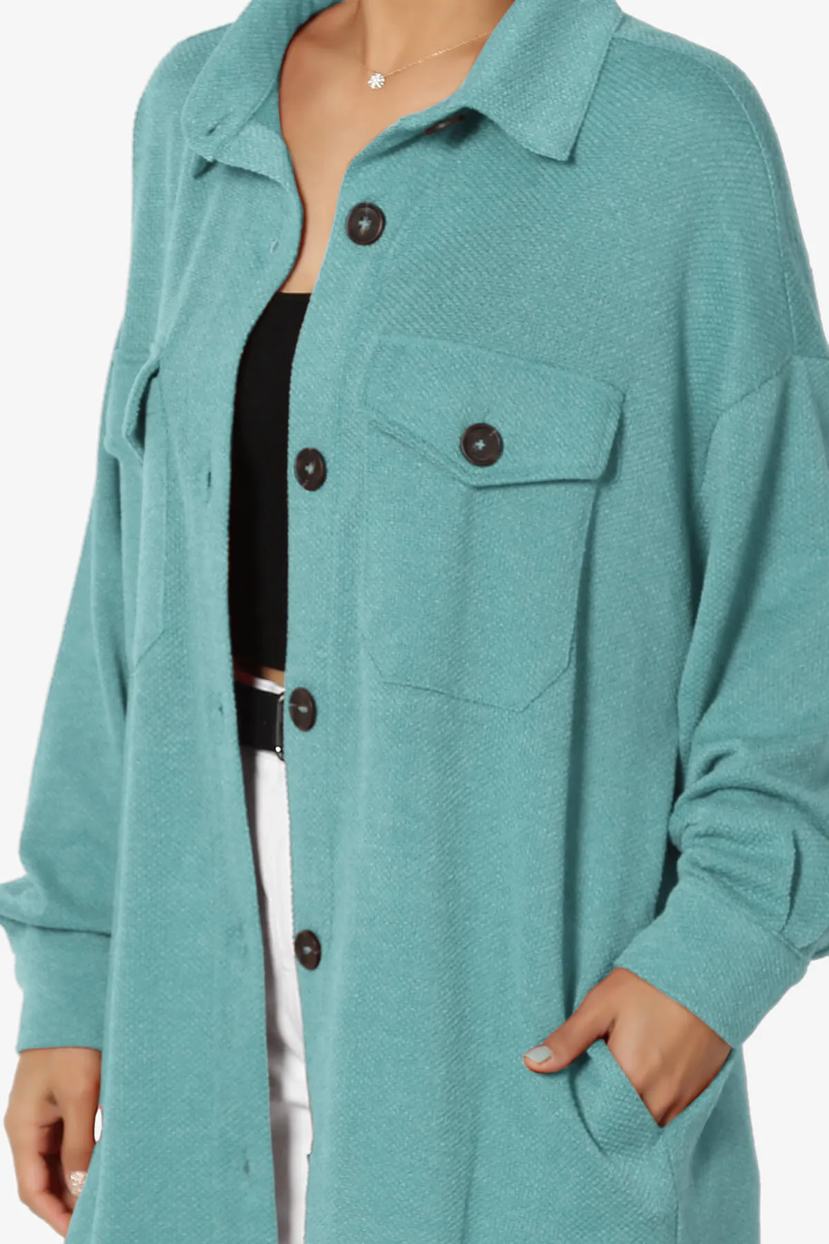 Matryx Jacquard Oversized Shirts Shacket PLUS
