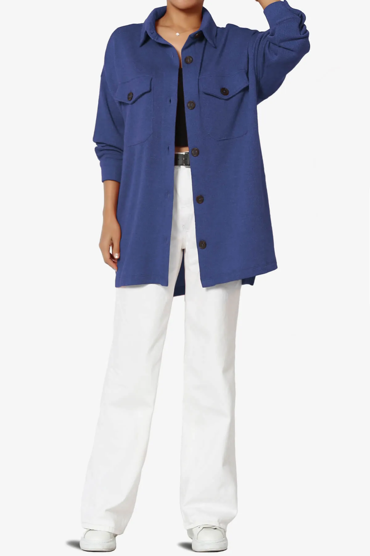 Matryx Jacquard Oversized Shirts Shacket PLUS