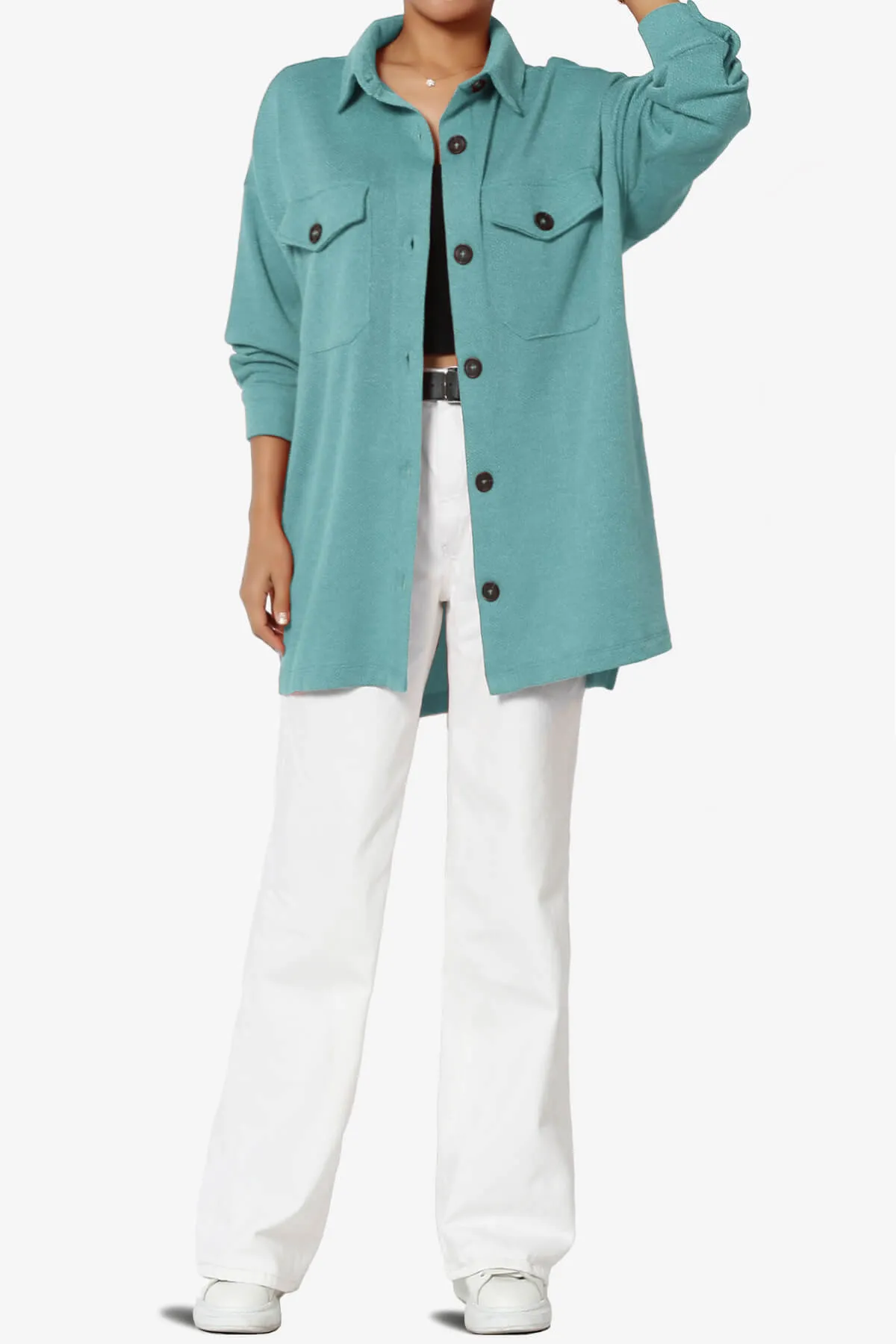 Matryx Jacquard Oversized Shirts Shacket PLUS
