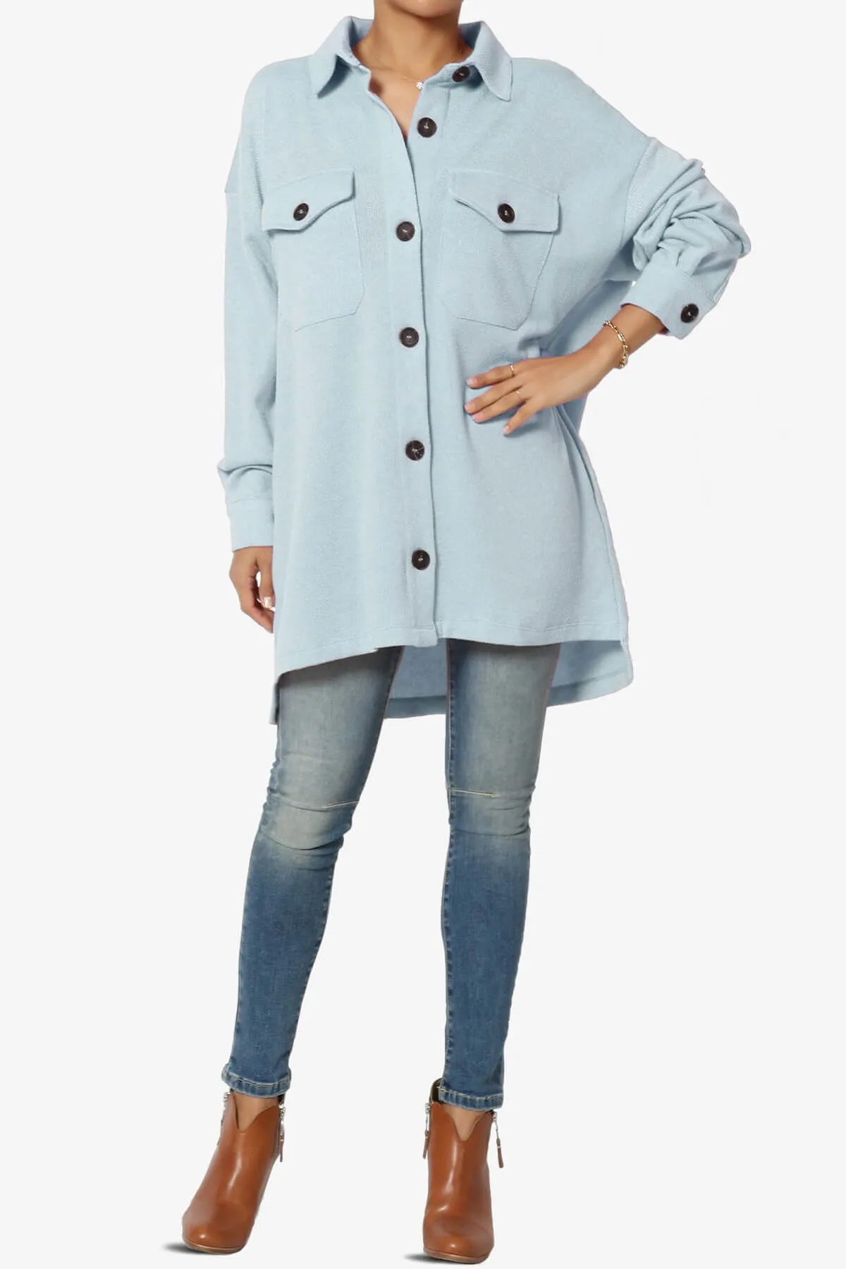 Matryx Jacquard Oversized Shirts Shacket PLUS