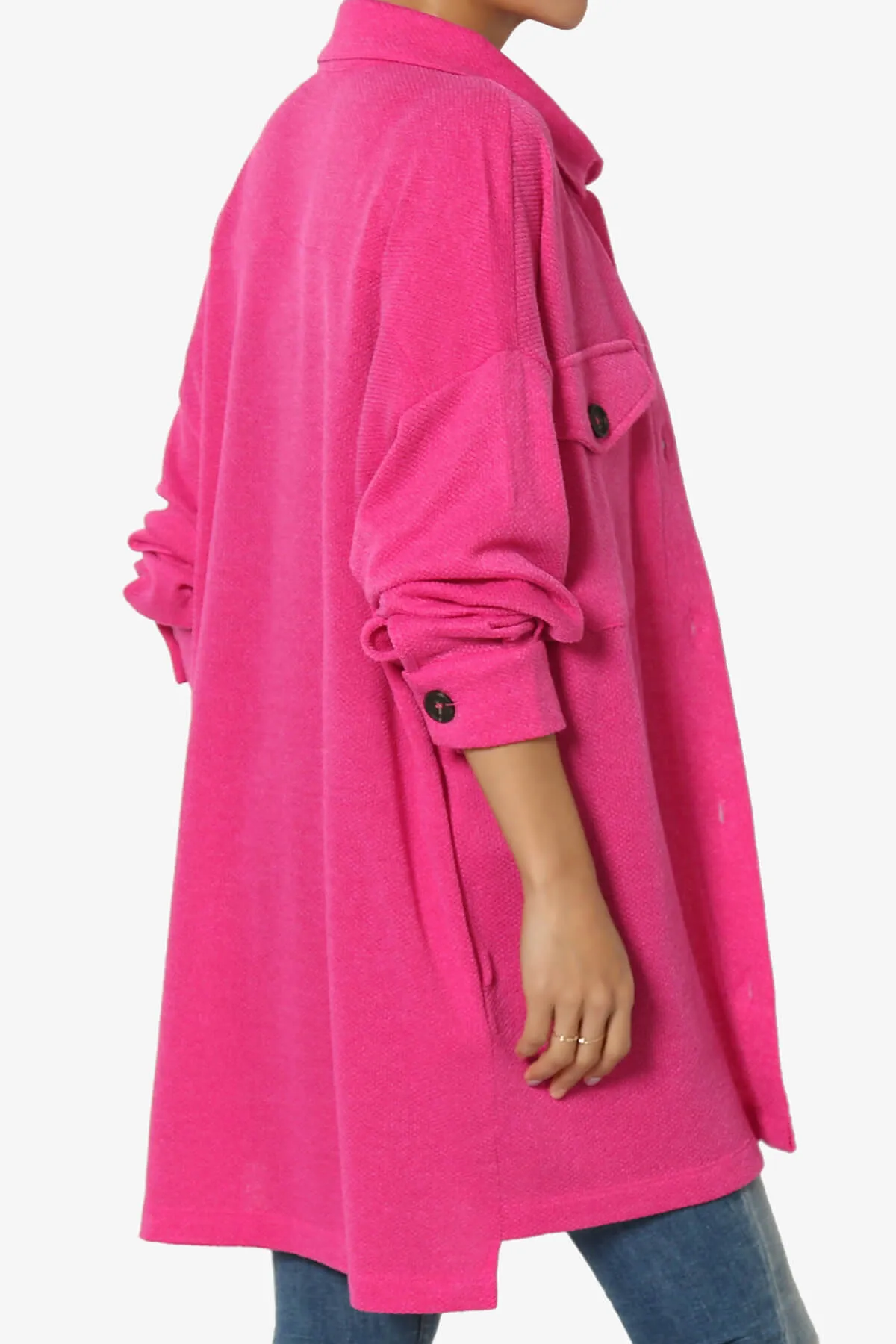 Matryx Jacquard Oversized Shirts Shacket PLUS